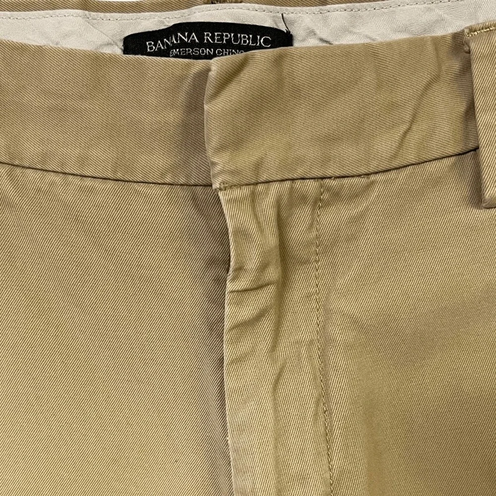 Banana Republic Mens Pants 32x32 Chino Sandscape Emerson Mid Rise Cotton Uniform